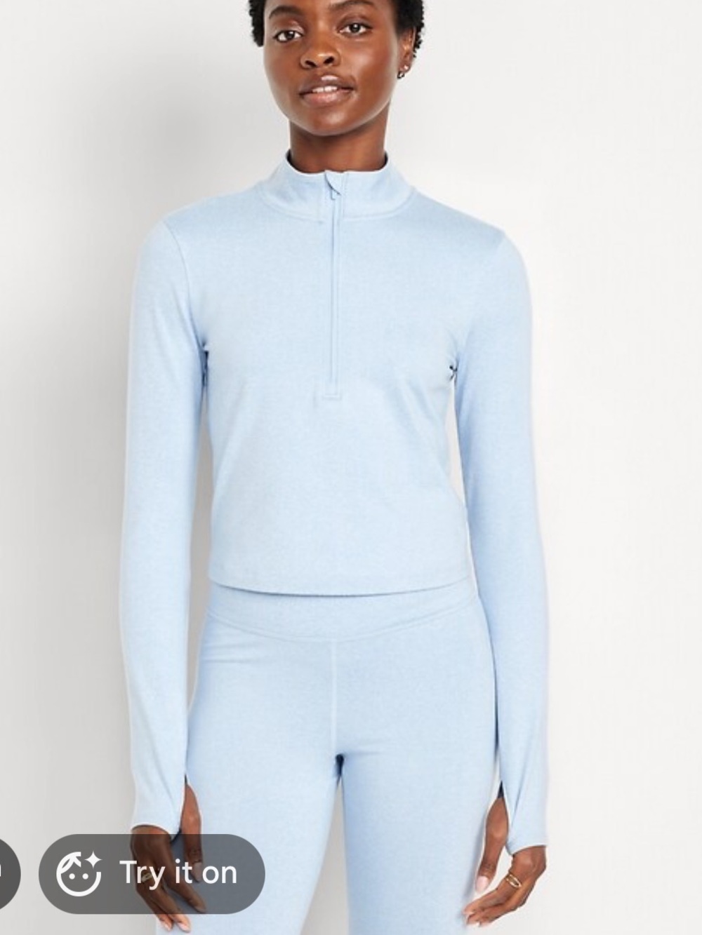 NWOT Old navy cloudcomfy crop quarter zip